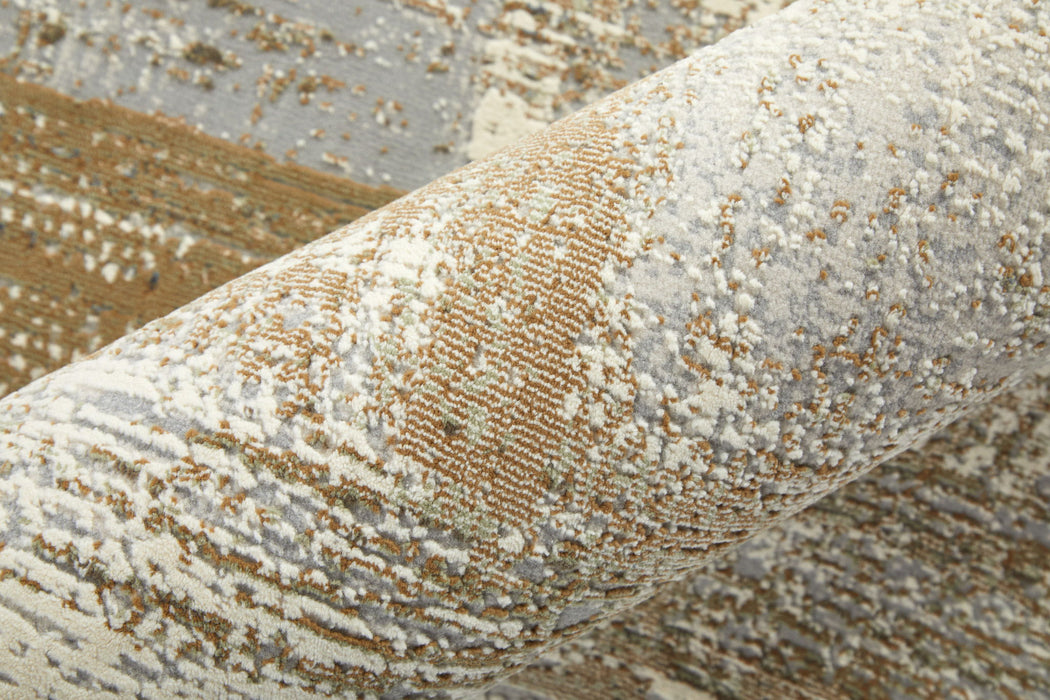 8' X 12' Abstract Area Rug - Gray And Brown