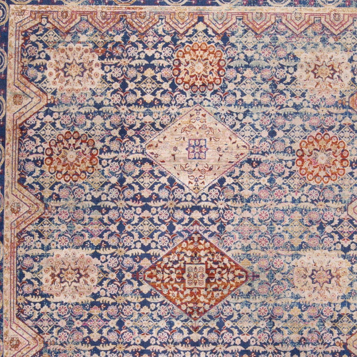 9' X 13' Oriental Power Loom Area Rug - Blue