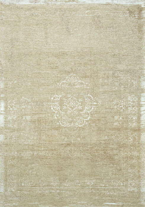 9' X 13' Medallion Washable Area Rug With UV Protection (609934) - Brown / White