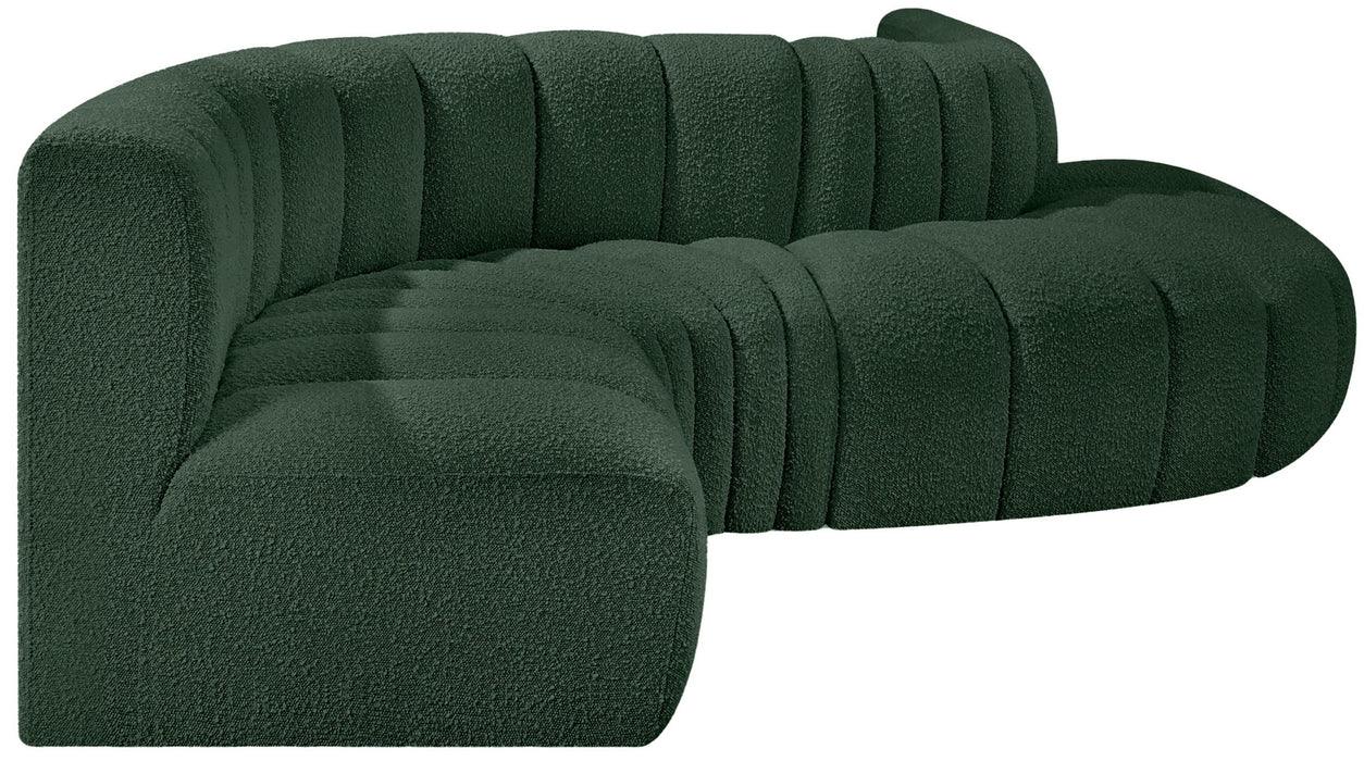 Arc - Boucle Fabric 6 Piece Curved Modular Sofa