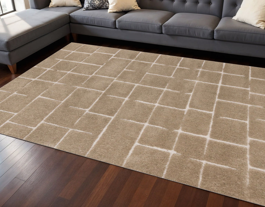 8' X 11' Geometric Area Rug (660270) - Gray / Taupe