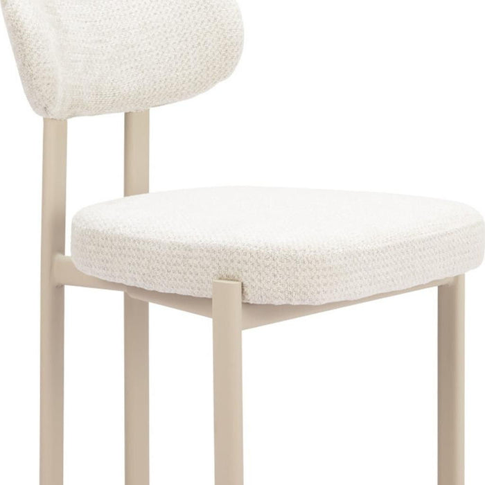 Upholstered Fabric Open Back Dining Side Chairs (Set of 4) - Gray / Taupe