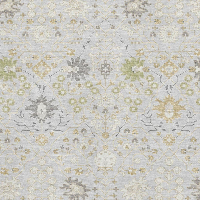 10' X 14' Oriental Washable Area Rug With UV Protection (679234) - Silver / Gold / Gray