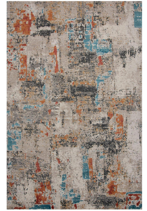 8' X 10' New Zealand Lambs Wool Abstract Hand Carved Handmade Area Rug (747616) - Beige / Yellow / Orange / Blue / Ivory / Gray / Charcoal / Red