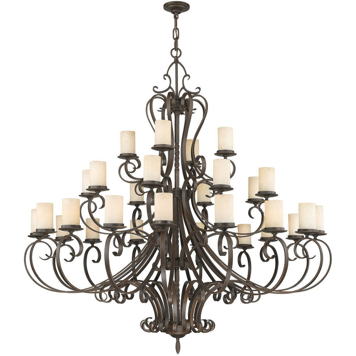 64" Multi Light Metal Dimmable Chandelier With Shades - Bronze