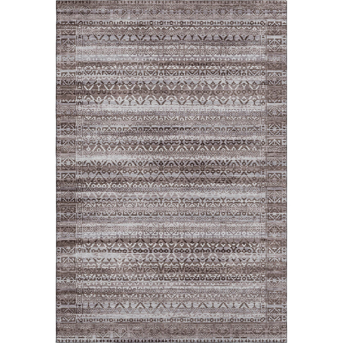 10' X 14' Striped Washable Area Rug With UV Protection (717821) - Brown / Beige