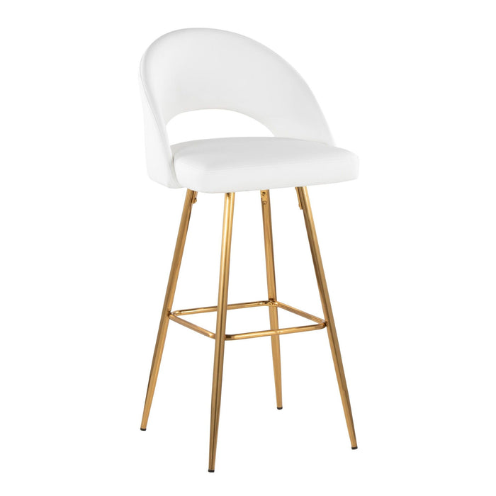Renee - Upholstered Fixed-Height Barstool (Set of 2) - Gold Base