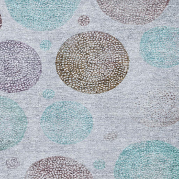 10' X 14' Geometric Washable Area Rug With UV Protection (707371) - Blue / Brown / Teal