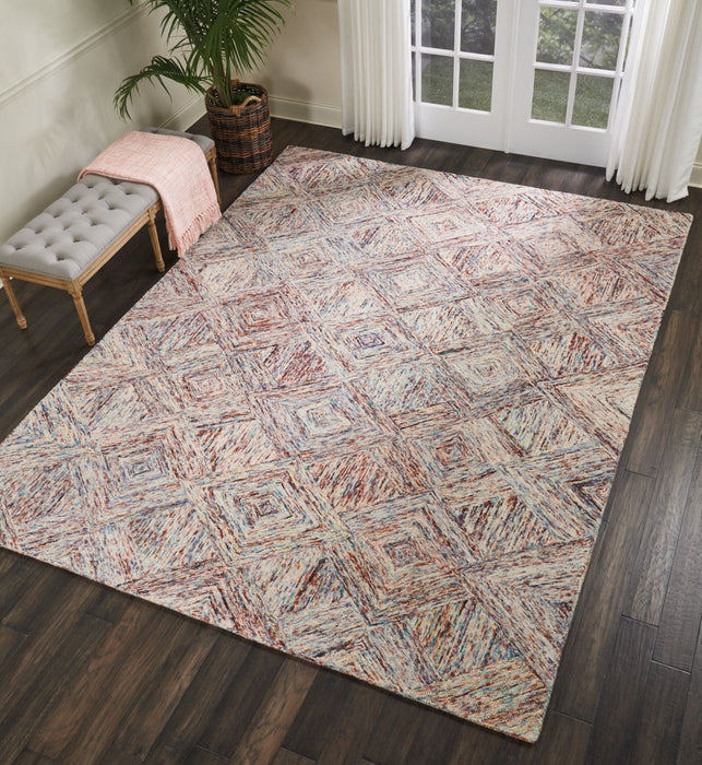 8' X 11' Modern Wool Geometric Area Rug - Ivory