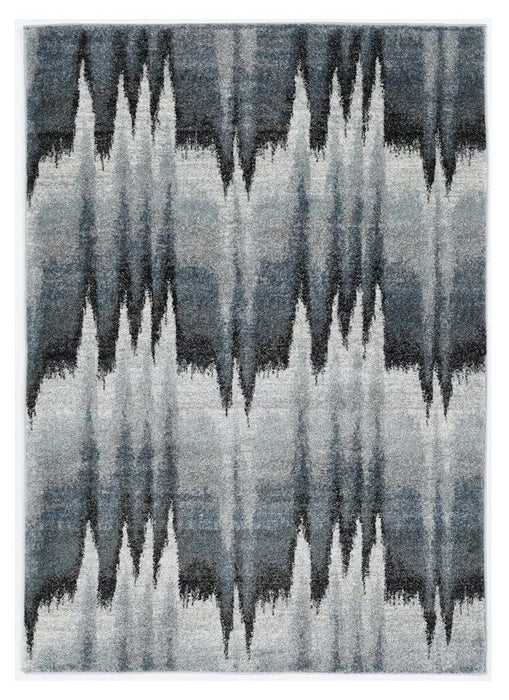 8' x 11' Abstract Area Rug - Ivory Blue And Gray