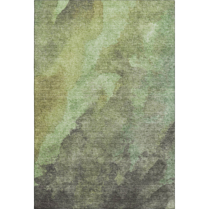 10' X 14' Abstract Washable Area Rug With UV Protection (710070) - Green / Charcoal
