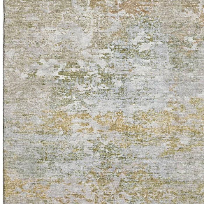 10' X 14' Abstract Washable Area Rug With UV Protection (704981) - Sage / Ivory