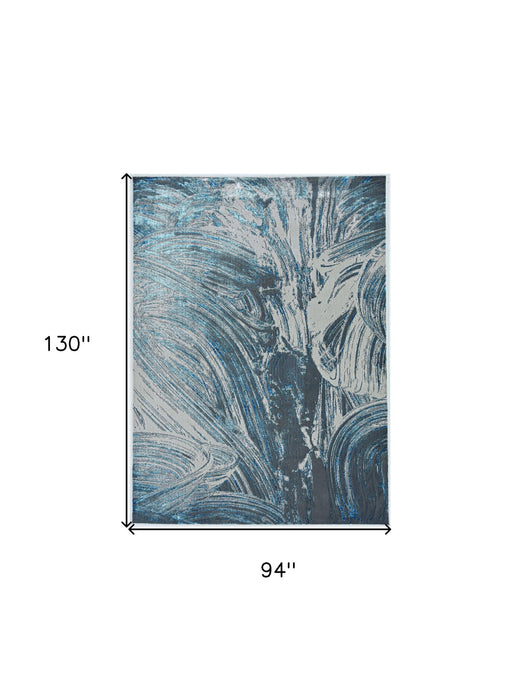 94" x 130" Polypropylene Or Polyester Rug - Silver Or Blue