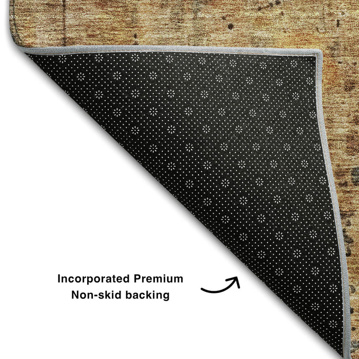 10' X 14' Abstract Washable Area Rug With UV Protection (688340) - Copper / Gray