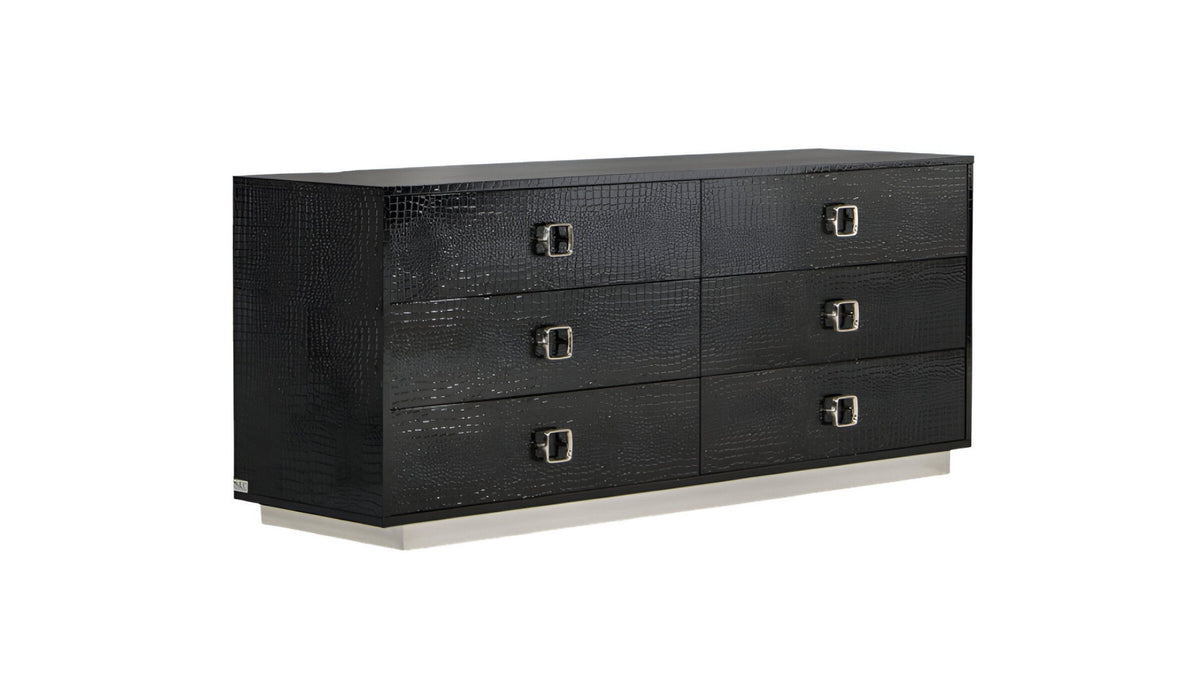 6 Drawer Double Dresser - Black
