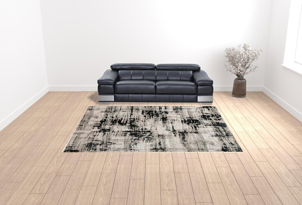 9' x 12' Area Rug - Black White And Gray