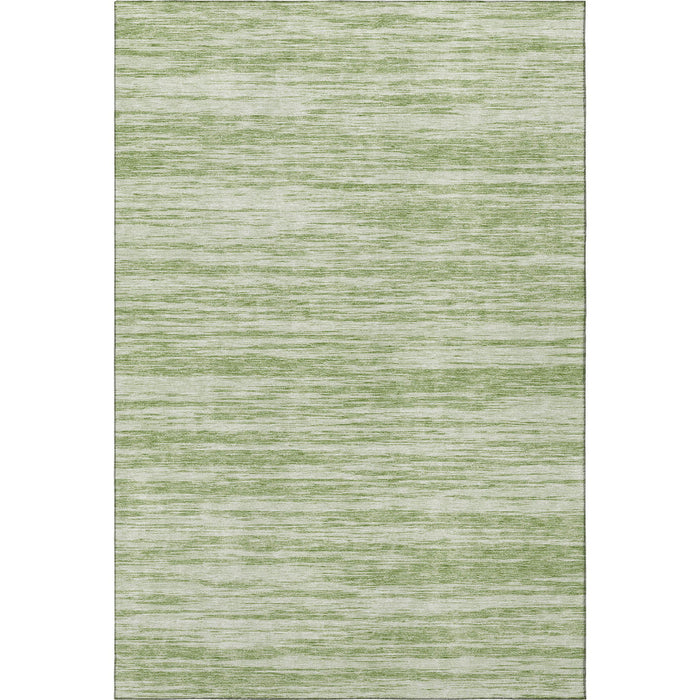 10' X 14' Striped Washable Area Rug With UV Protection (675564) - Artichoke Green / Ivory