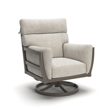 Millennium® by Ashley Point Sur beige and brown swivel lounge chair with cushion