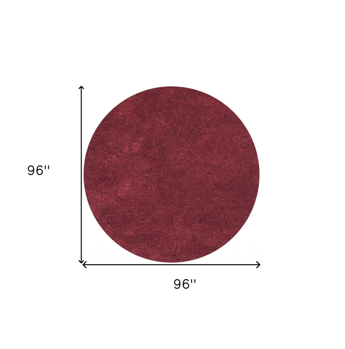 8' Round Indoor Shag Rug - Red