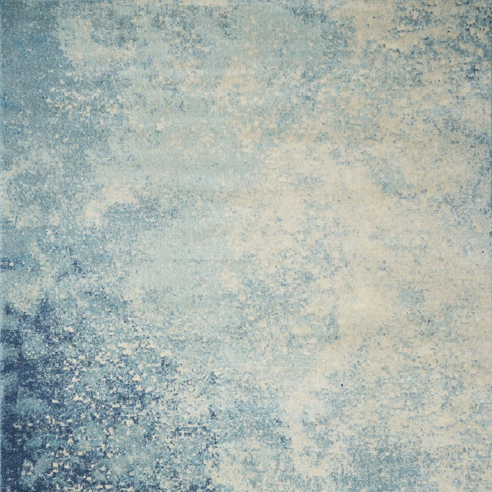 9' x 12' Abstract Power Loom Polypropylene Area Rug - Blue