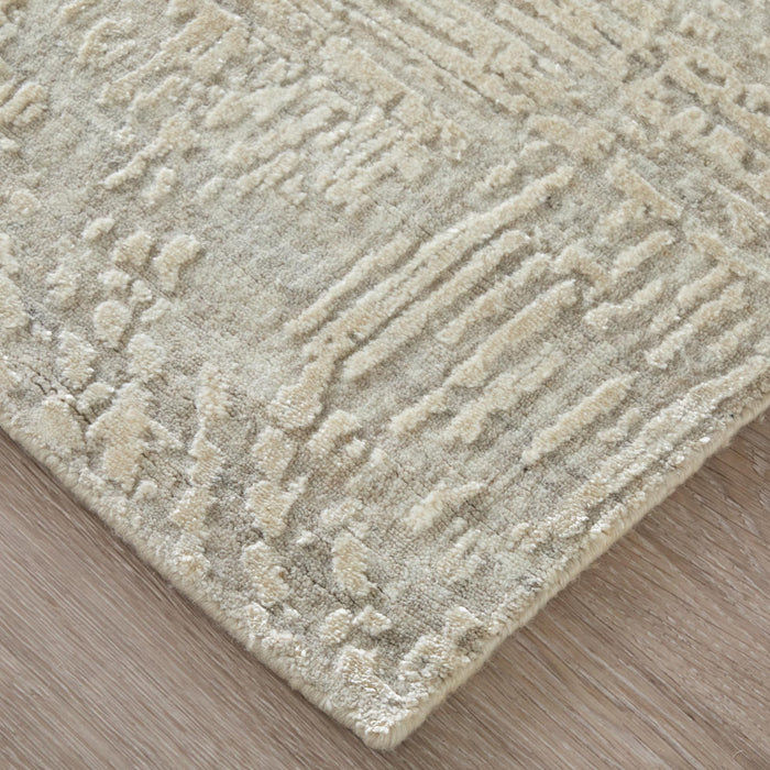 10' X 14' Abstract Hand Woven Area Rug (744444) - Gray / Ivory