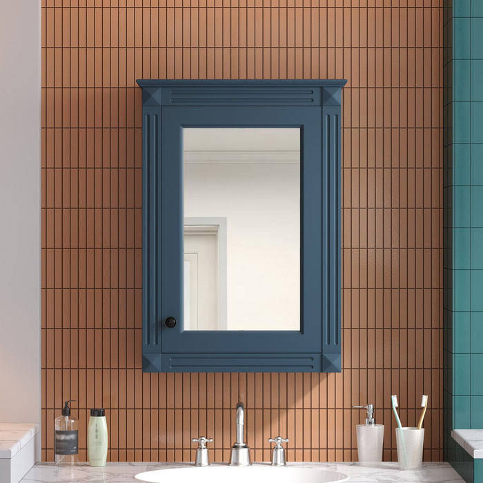 Giga wall-mounted bathroom medicine cabinet with mirror, over toilet storage unit, featuring sleek design and functional interior space.