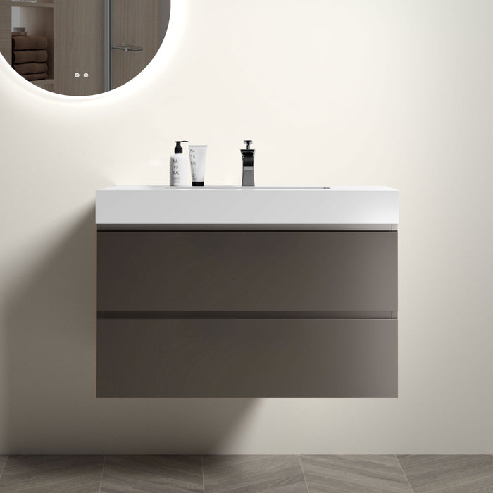 Giga Alice bathroom vanity with wall-mounted design, large storage, one-piece sink basin, modern style, without drain or faucet.