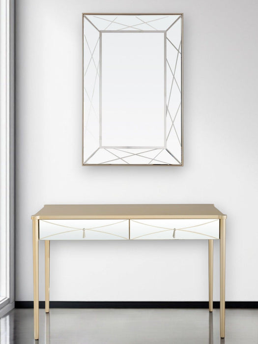 Mirrored Glass Console Table - Champagne