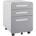Giga 3-drawer mobile filing cabinet with five wheels, steel construction, waterproof design, suitable for legal, letter, and A4 files.