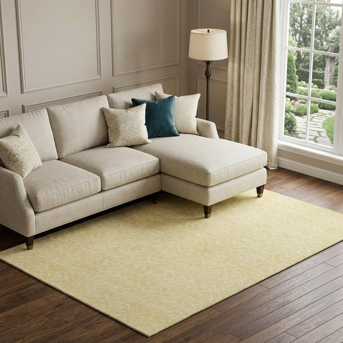 10' X 14' Geometric Washable Area Rug With UV Protection (691914) - Wheat / Gold
