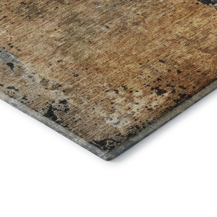 10' X 14' Abstract Washable Area Rug With UV Protection (688358) - Copper / Beige / Gray