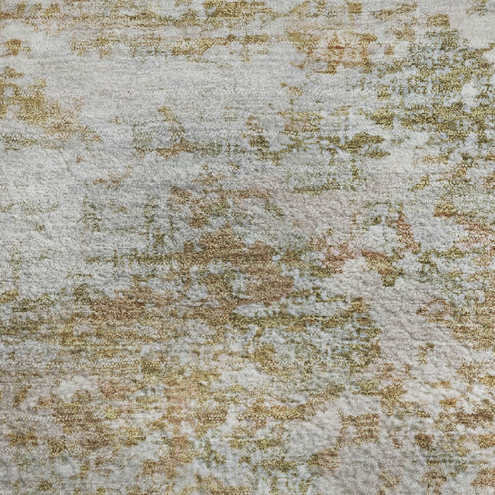 10' X 14' Abstract Washable Area Rug With UV Protection (704963) - Coral / Ivory