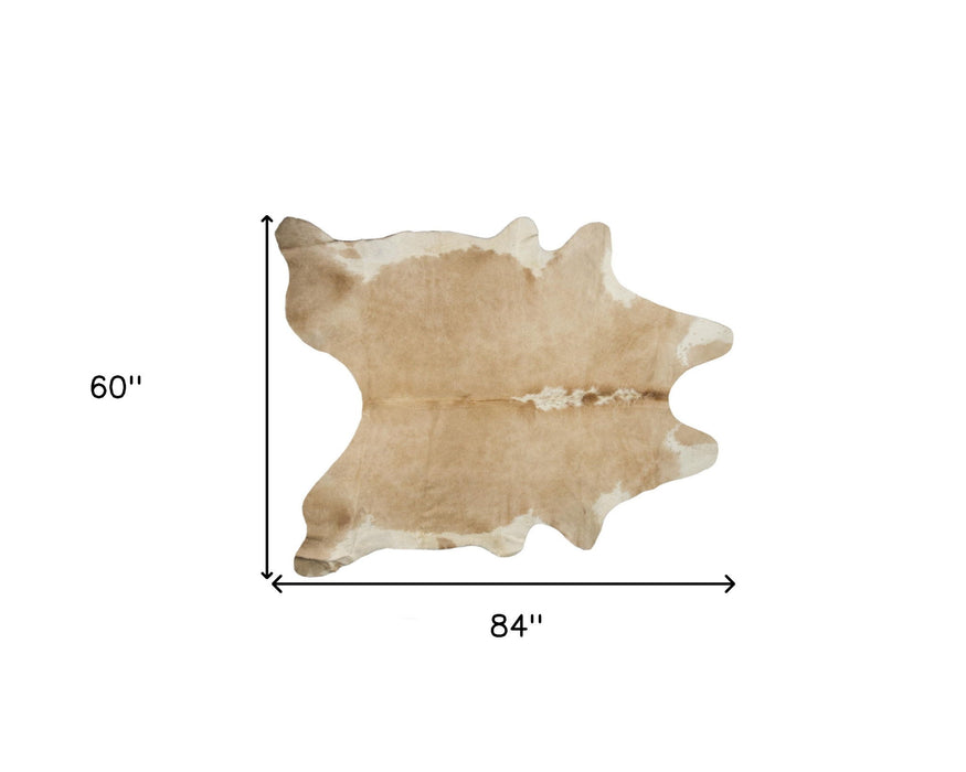 5' x 7' Cowhide Hand Knotted Cowhide Area Rug - Light Brown