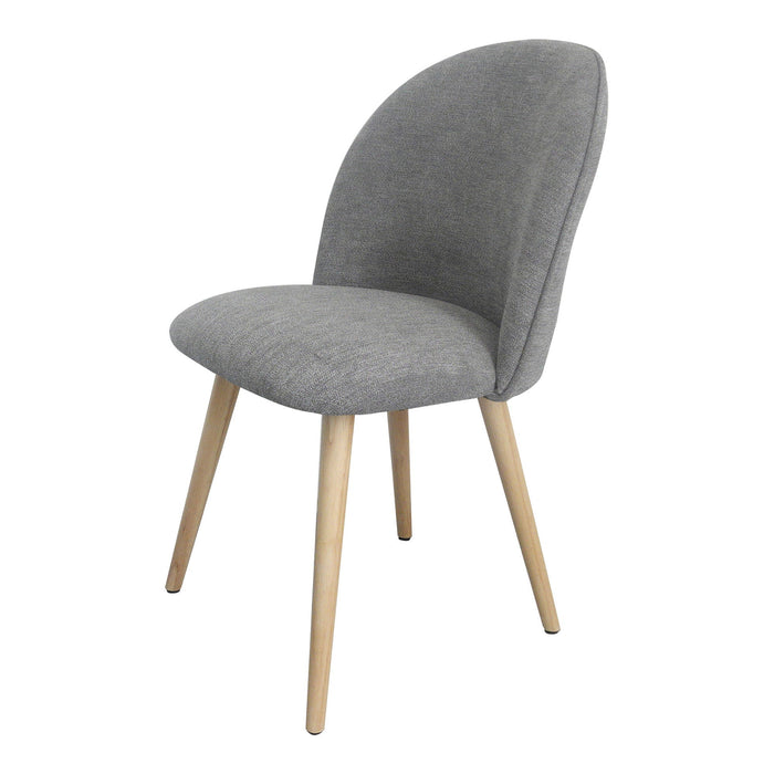 Upholstered Fabric Dining Side Chairs (Set of 2) - Gray / Natural