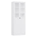 White Giga tall metal kitchen pantry cabinet with adjustable shelves and silent magnetic doors, ideal for organized storage.
