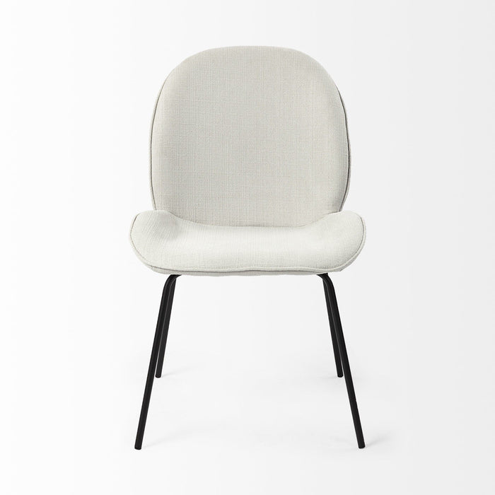 Upholstered Fabric Dining Side Chairs (Set of 2) - White