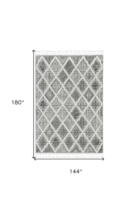 12' x 15' Geometric Area Rug - Charcoal