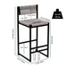 Set of 2 Giga bar stools with paper rope weave design, back support, suitable for kitchen island, bar, or counter seating.
