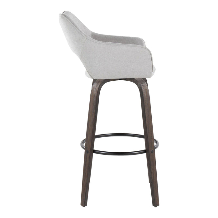 Mustang - 30" Fixed-Height Barstool With Swivel - Walnut Glazed Wood (Set of 2)