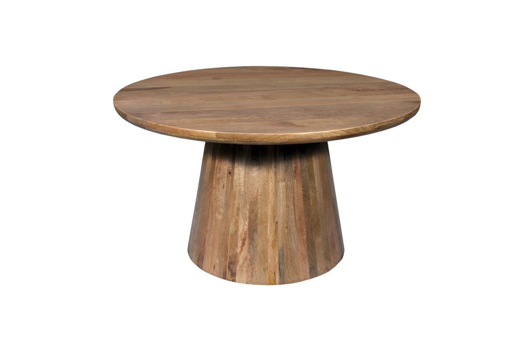 54" Solid Wood Pedestal Base Round Top Dining Table - Natural