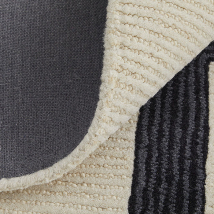 9' X 12' Wool Abstract Geometric Hand Tufted Area Rug (514375) - Gray / Ivory