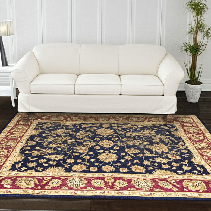 5' X 8' Traditional Oriental Hand Tufted Area Rug - Blue