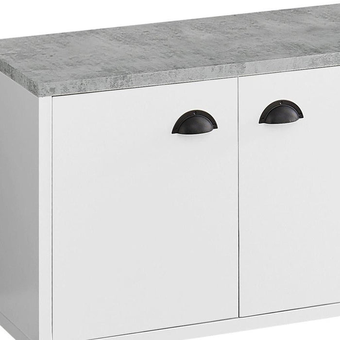 Cabinet Enclosed, Storage TV Stand - White