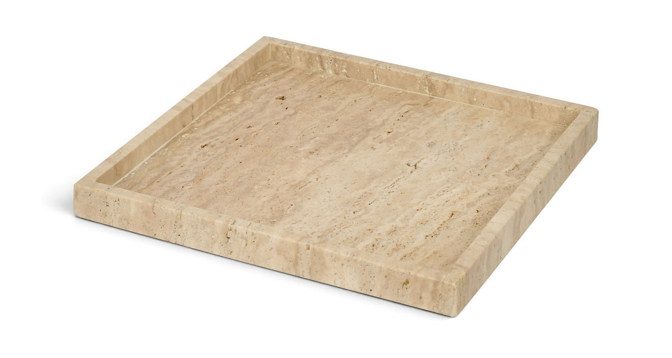 Michael Meridian Furniture travertine tray featuring a rectangular design with natural stone finish, ideal for decorative or serving use.