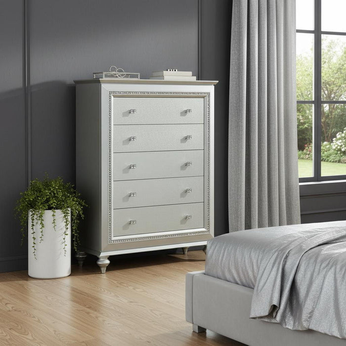Five Drawer Standard Chest - Champagne