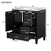 Modern Giga bathroom vanity with sink, solid wood frame, soft-closing door, and three drawers for stylish bathroom storage.