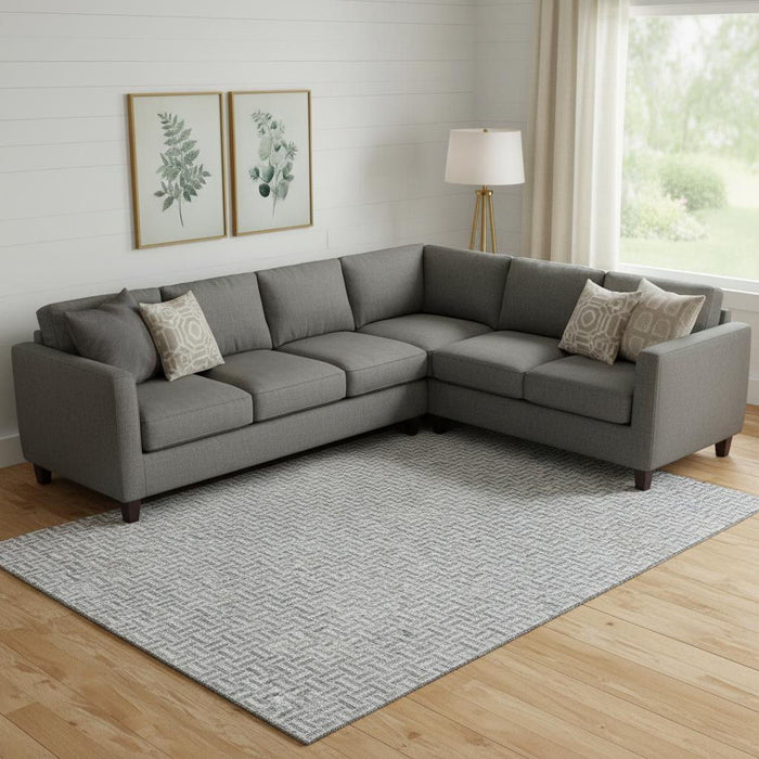 10' X 14' Geometric Washable Area Rug With UV Protection (672416) - Gray / Ivory