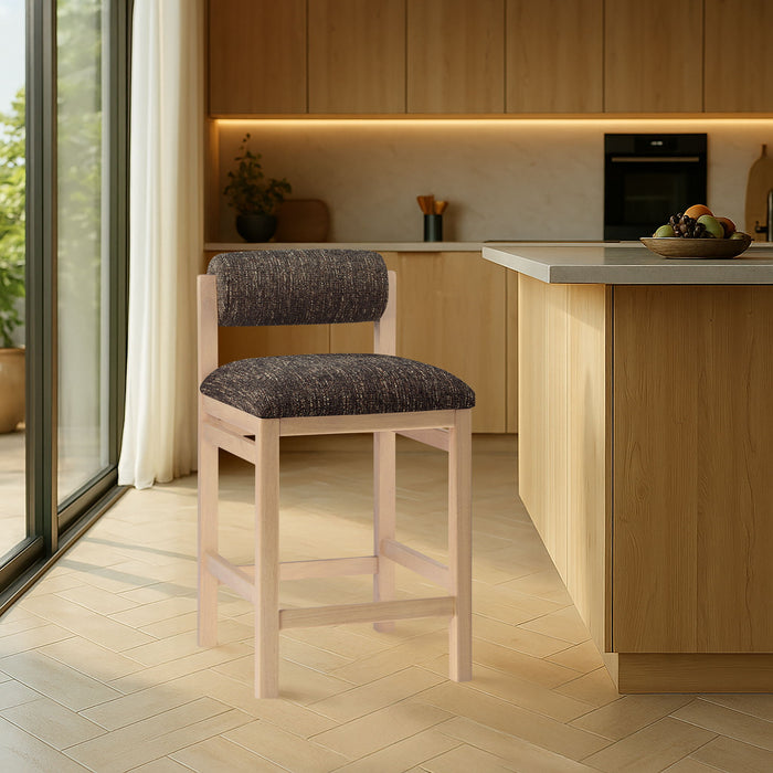 Roundhill - Fabric Counter Stool - Natural Frame