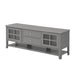 Giga TV stand with sleek panel design, dual drawers, hidden storage, and soft-close cabinet doors for modern entertainment rooms.