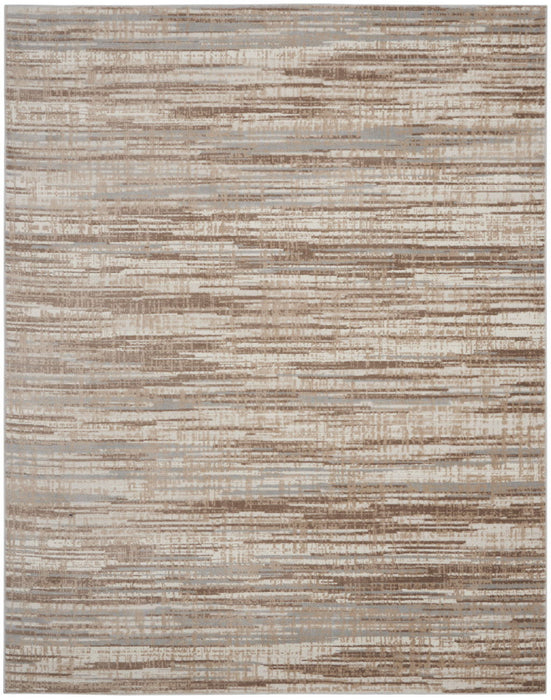 10' x 14' Abstract Power Loom Area Rug - Brown